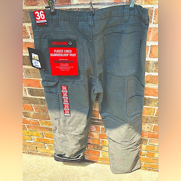Wolverine Hammer Loop Fleece Lined Pant Wide Legs,Traditional Fit Men’s 36 by 34 - Picture 4 of 12